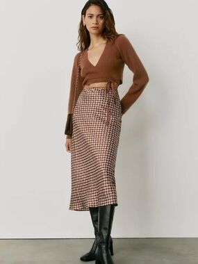 [reformation] NWT pratt silk printed midi skirt